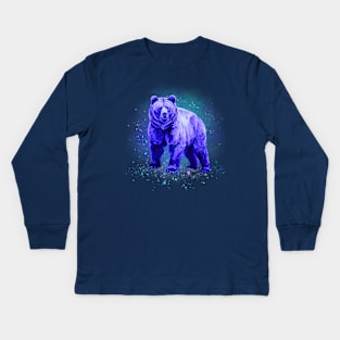 Ursa Major, Cosmic Brown Bear Kids Long Sleeve T-Shirt